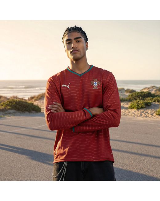 PUMA Red Portugal Long Sleeve Home Jersey for men
