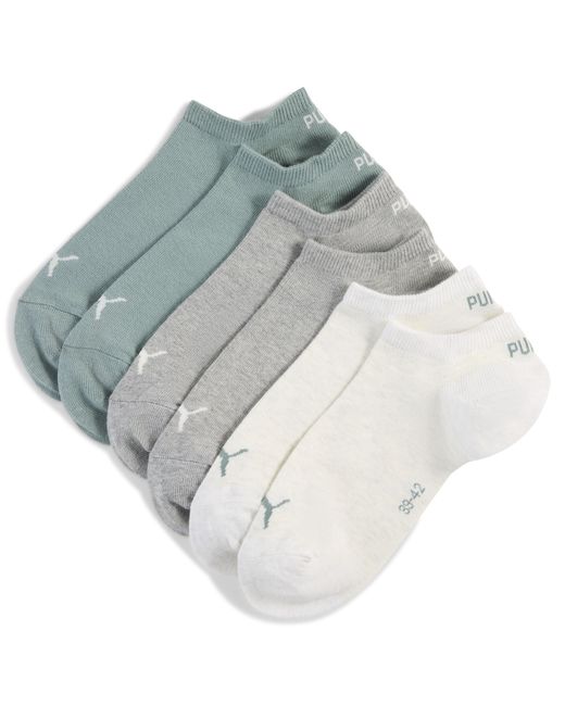 PUMA Uniseks Sneakersokken (Set Van 3) Groen/Grijs, Maat in het Gray