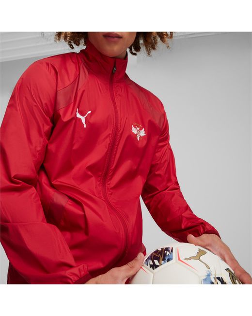 Chaqueta de Fútbol Tejida Prepartido de Serbia PUMA de color Red