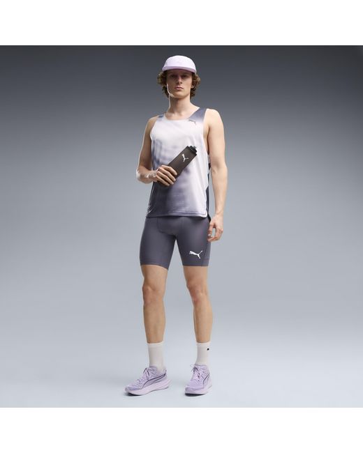 PUMA Blue Lightspeed Graphic Performance Fit Running Singlet for men