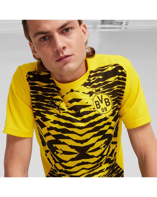 PUMA Yellow Borussia Dortmund Pre-match Short Sleeve Jersey for men