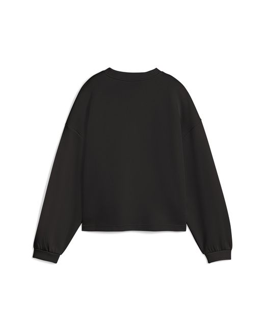 PUMA Black Wardrobe Essentials Oversized Crew Neck Sweatshirt