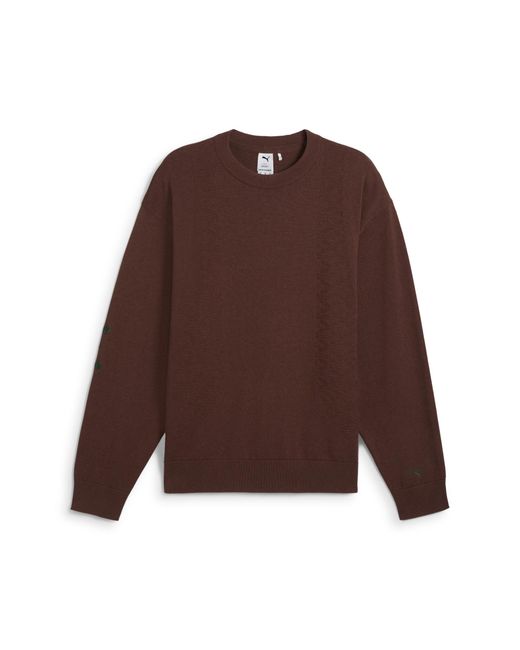 PUMA Brown Palais Artisan Crew Top for men