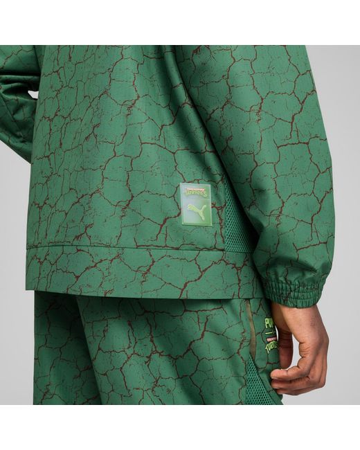 PUMA X Tmnt Tech Relaxed Trainingsjack in het Green voor heren