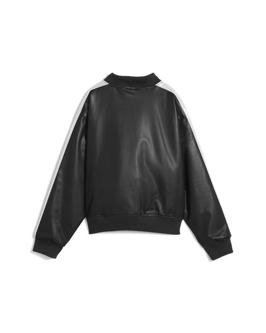 PUMA Black T7 Pleather Bomber Jacket