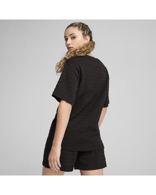 Camiseta Holgada Ess Elevated Structured Para Mujer PUMA de color Black