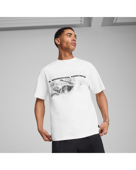 PUMA Graphics Machine T-shirt in het White voor heren