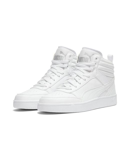 PUMA White Dribble Mid Sneakers for men