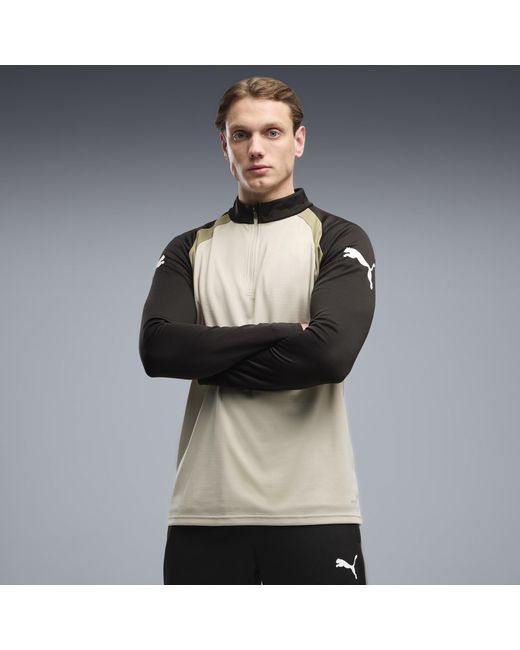 PUMA Black Individualfinal Slim Long Sleeve Quarter-Zip Top for men