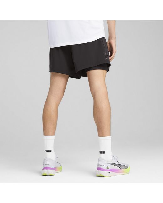 PUMA Black Velocity 2-In-1 Running Shorts for men