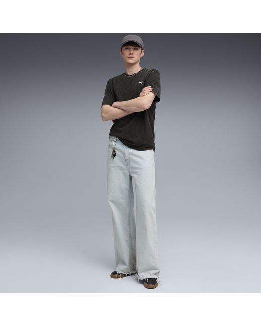 PUMA Essentials Elevated Relaxed Wash T-Shirt Herren, Kleidung in Black für Herren