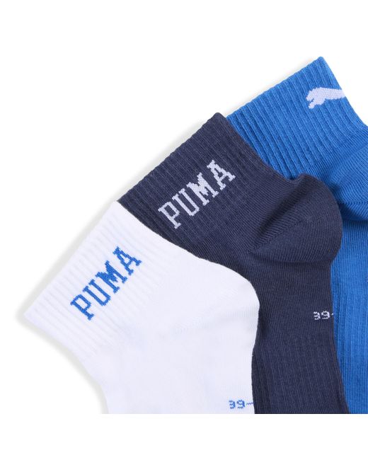 PUMA Uniseks Korte Sokken Met Logo (Set Van 3) Maat in het Blue