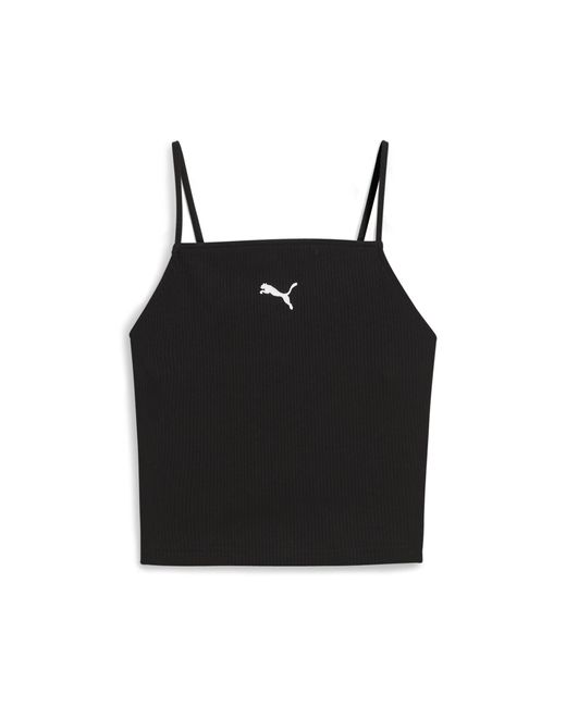 PUMA Black Wardrobe Ess Geripptes Tanktop Damen