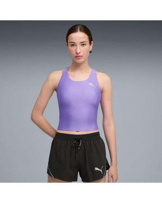 PUMA Purple Raceday Ultraform Running Crop Top Shirt