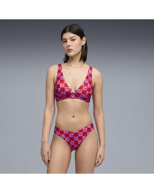 PUMA Purple Swim Printed Brazilian Briefs