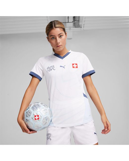 PUMA Zwitserland Voetbal 2024 Uitshirt in het White