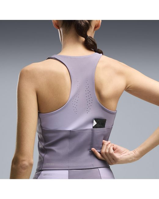 PUMA Purple Lightspeed Printed Running Crop Top