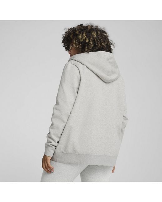 PUMA Gray Essentials Full-Zip Hoodie