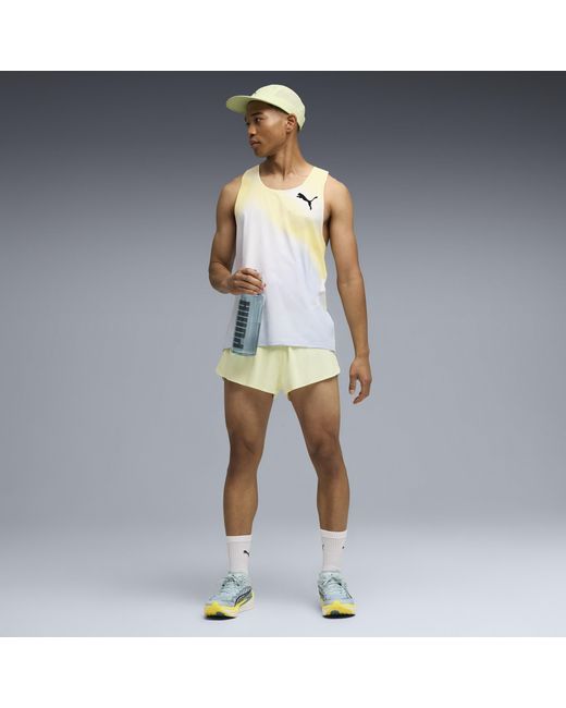 PUMA White Lightspeed Ultraweave Graphic Running Singlet for men