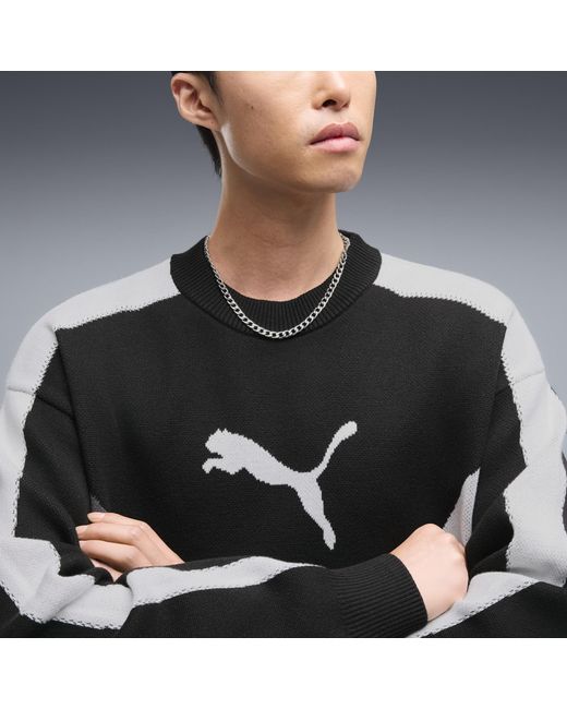 Pull En Maille Décontractée T7 E PUMA en coloris Black