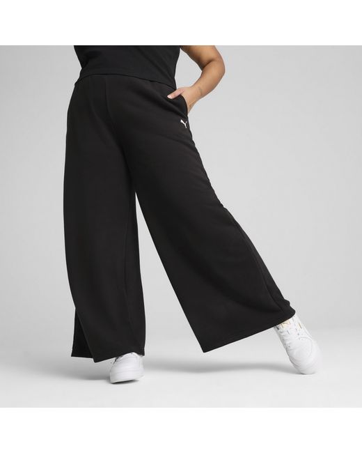 PUMA Black Wardrobe Essentials Wide Leg Sweatpants