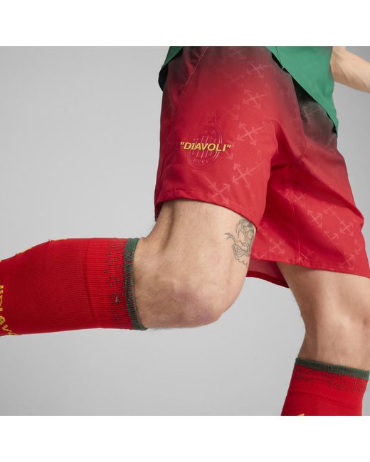 Shorts Authentic Ac Milan X Off-Bianco Da Uomo, Abbigliamento, Rosso/Nero di PUMA in Red da Uomo
