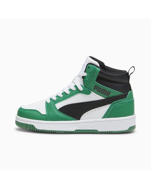 PUMA Green Rebound V6 Mid Sneakers Teenager Schuhe