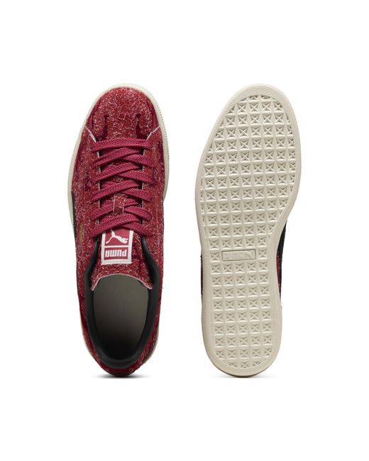 PUMA Red Suede Flock Sneakers for men