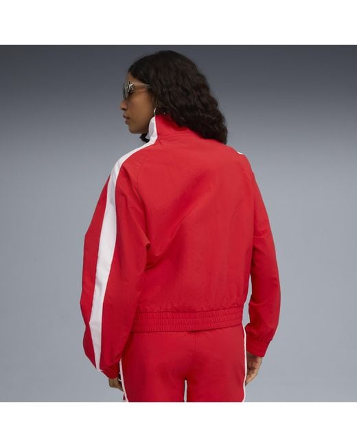 Chaqueta De Chándal T7 Tejida De Corte Holgado Para Mujer, Ropa, Rojo PUMA de color Red