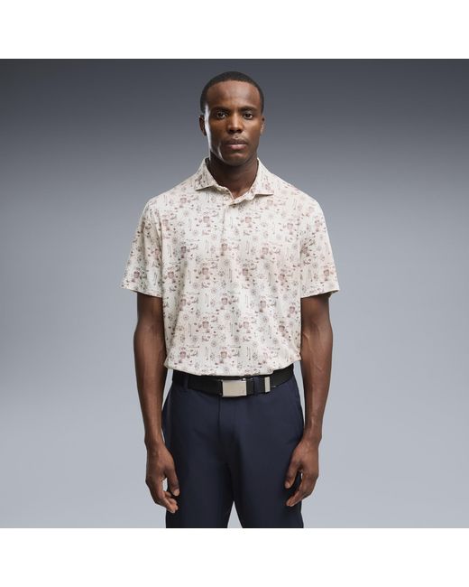 PUMA White Cloudspun Coastal Claret Polo for men