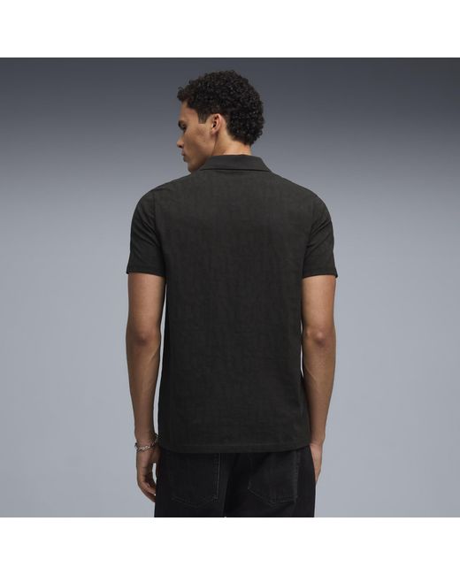 PUMA Black Mclaren Racing Jacquard Polo Shirt for men