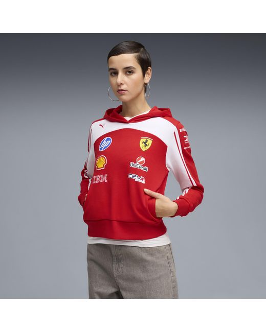PUMA Red Scuderia Ferrari Hp Replica Cropped Hoodie