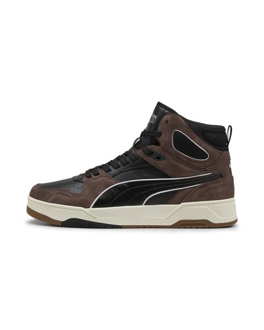 PUMA Black Rebound Break Mid Mid-Top Sneakers for men