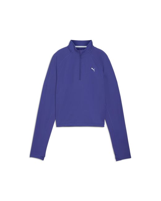 Top Run Cloudspun Con Zip A Un Quarto Da Donna, /Altro di PUMA in Blue