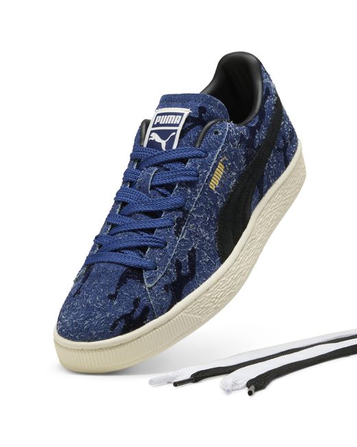 PUMA Blue Suede Flock Sneakers for men