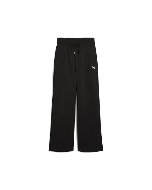PUMA Black Wardrobe Essentials Wide Leg Sweatpants