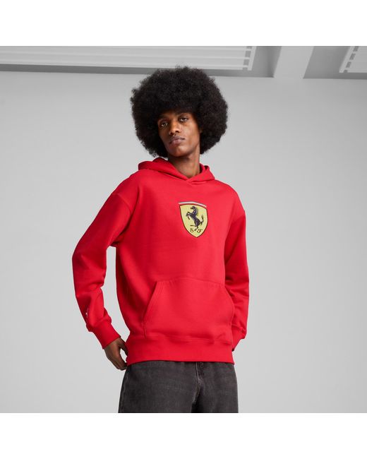 PUMA Red Scuderia Ferrari Race Big Shield Hoodie for men