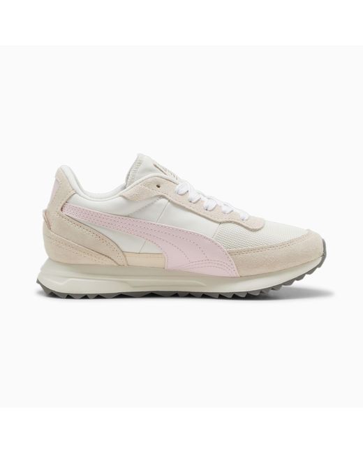 PUMA White Road Rider Suede Sneakers