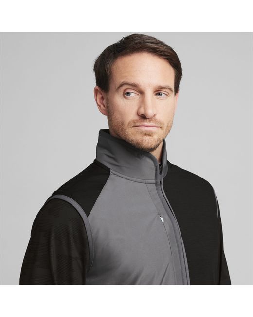 PUMA Black Cloudspun Golf Vest Jacket for men