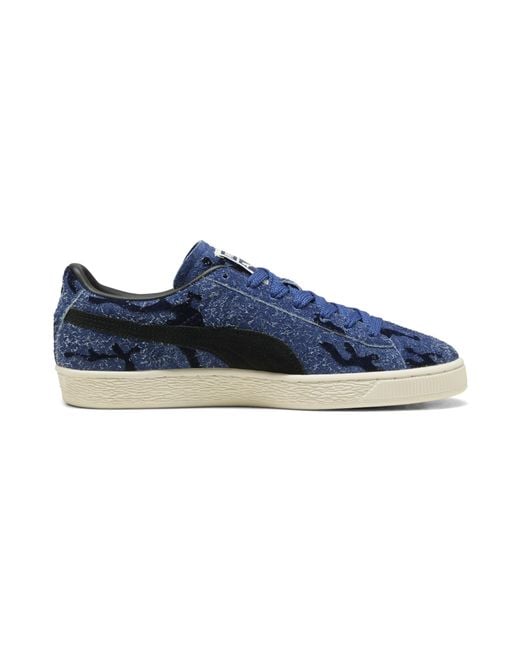 PUMA Blue Suede Flock Sneakers for men