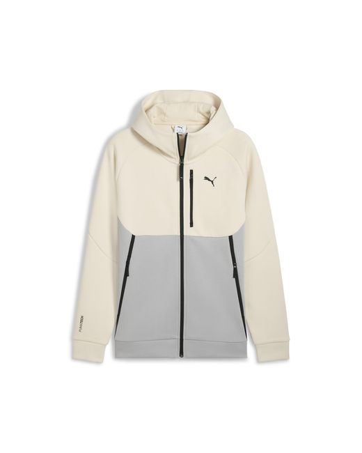 PUMA Tech Hoodie Mit Durchgehendem Reißverschluss Herren, Kleidung, Alpine Snow/Grau Echo in Natural für Herren