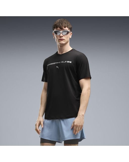 PUMA Black Brightstride Cloudspun Running T-Shirt for men