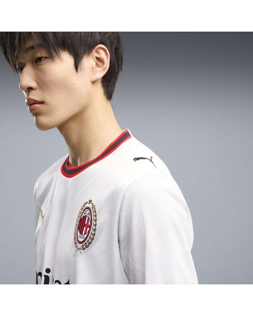 PUMA White Ac Milan 26/27 Long Sleeve Away Jersey for men