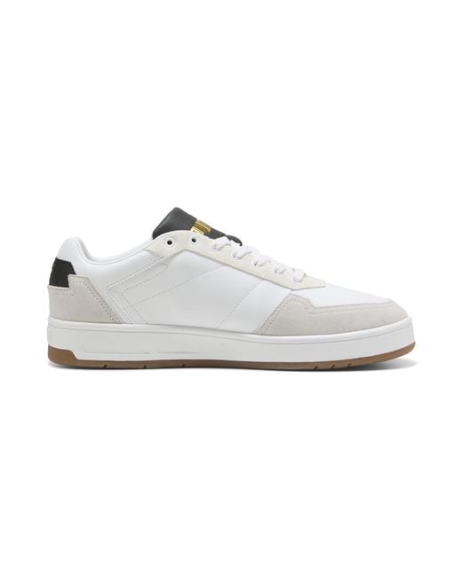 PUMA Court Classic Lux Sd Sneakers Uniseks, Zwart/Grijs/Wit, Maat in het White