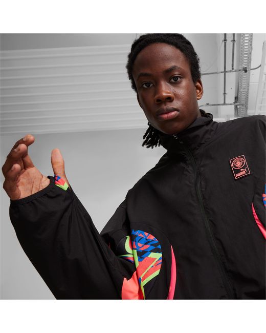 PUMA Black Manchester City Ftblnrgy Woven Jacket for men