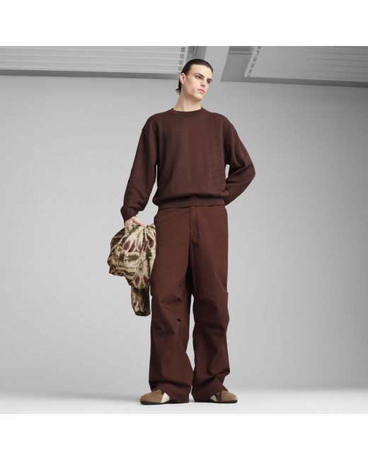 PUMA Brown Palais Artisan Crew Top for men