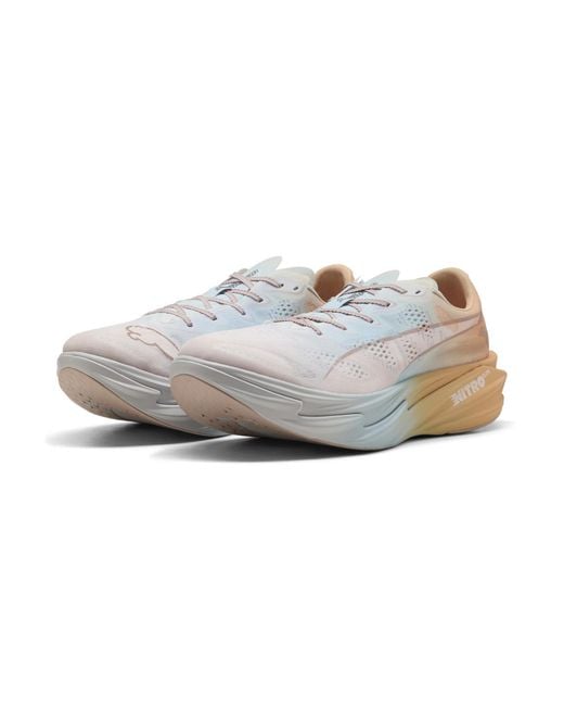 PUMA White Deviate Nitro Elite 4 Running Shoes for men