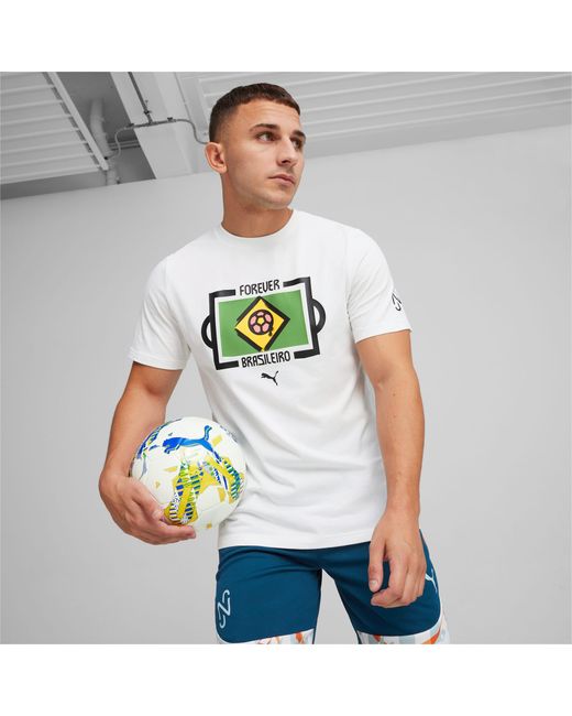 PUMA White Neymar Jr Football T-shirt for men