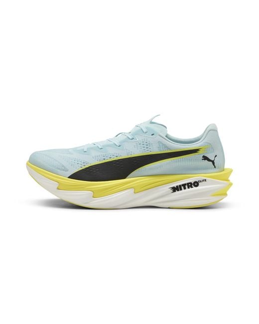 PUMA Yellow Deviate Nitroâ Elite 4 Road Running Shoes for men