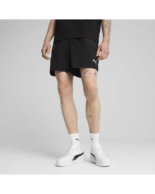 PUMA Black Wardrobe Essentials Relaxed 6" Cargo Shorts for men